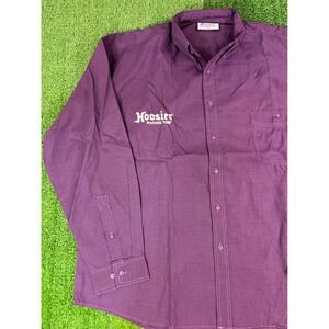 Hoosier Tire Racing Vintage Y2K Purple Embroidered Button Up Shirt Men's XL
